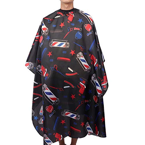 ANKROYU Barbiere Unisex Taglio Capelli Scialle Parrucchiere Grembiule, Mantello da Parrucchiere Barbiere Grembiule, Grembiule Taglio Capelli Adatto Per Tinture Capelli(Nero)