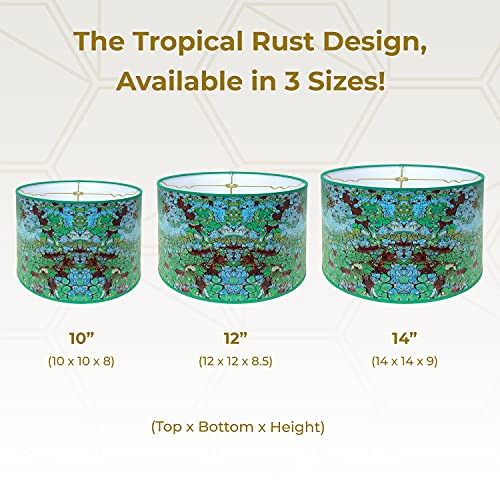Image of Royal Designs, Inc. Trendy Decorative Handmade Lamp Shade, Made in USA, 10in, HBC-8079-10, Tropical Rust