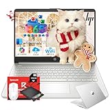 HP 14' Laptop 2025 Business Student Slim Computer, 1-Y Office 365, Copilot AI, Quad-Core Intel CPU, 16 GB RAM, 128GB UFS & 128GB SD Card, Wi-Fi 6, Windows 11 Pro, JQ2XzAccessory, Silver