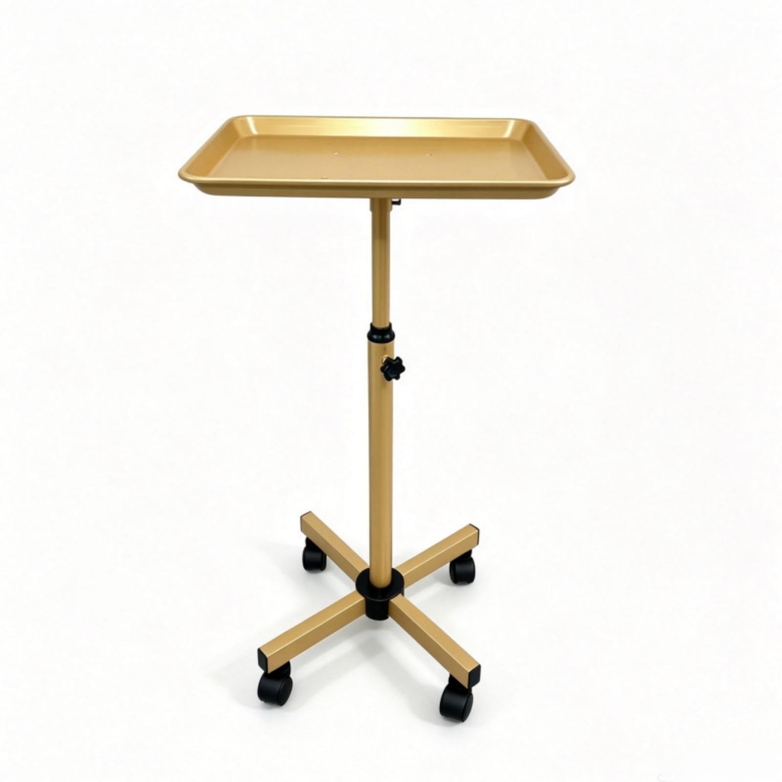 Salon Tray Cart Mobile Height Adjustable Salon Tray Portable Service Cart for Nail Technicians, Skin-Art Artists, Beauty Parlors Gold-image-23