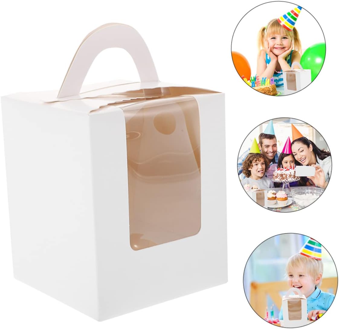 Mikinona Wrapping Box Portable Cake Carrier for Mousse Tiered Cupcake Packaging Boxes