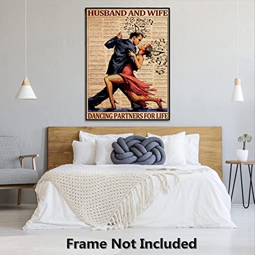 Fisnviee Retro Canvas Print Wall Art Music Tango Dancing Couple Home Decor For Bedroom Painting 16"X24" Popular Living Room Office Wall Decor #TOP3