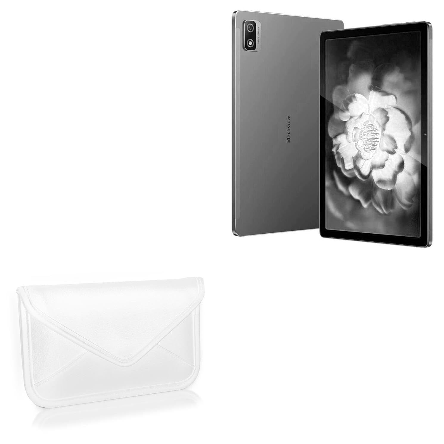 BoxWave Case Compatible with Blackview Tab 12 Pro - Elite Leather Messenger Pouch, Synthetic Leather Cover Case Envelope Design - Ivory White