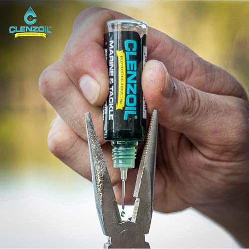 CLENZOIL Marine & Tackle - Fishing Gear Oil Lubricant - for Fishing Reels, Boat Motors, Downriggers & More - Easily Oil Applicator - 0.5 oz Needle Oiler (3 Pack)