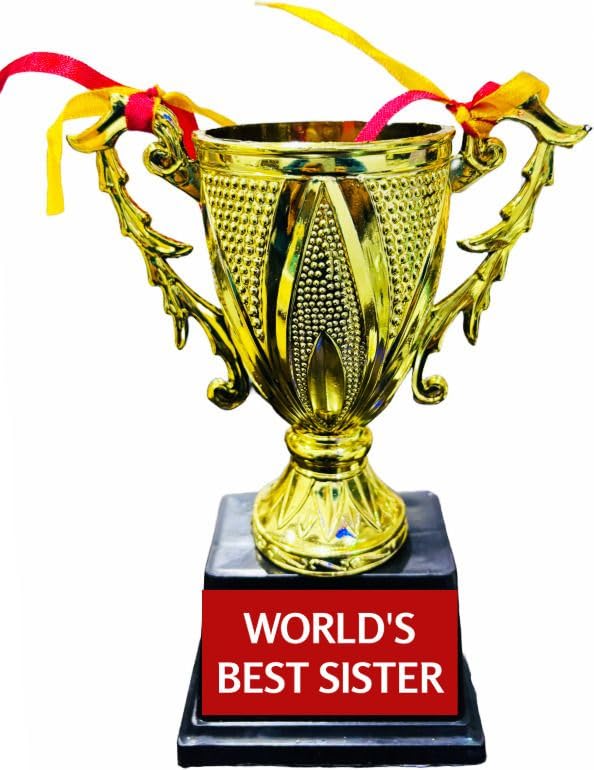 8-Inch World's Best Sister Plastic Trophy - Sibling Award Cup-picture-23