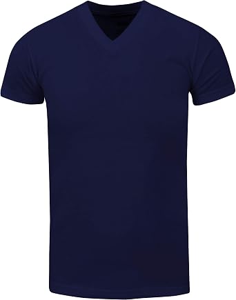 Mens Heavyweight Cotton T Shirt Basic 6.2 Ounce Short Sleeve V Neck Plain Tee Top Tshirts Regular Big and Tall Size