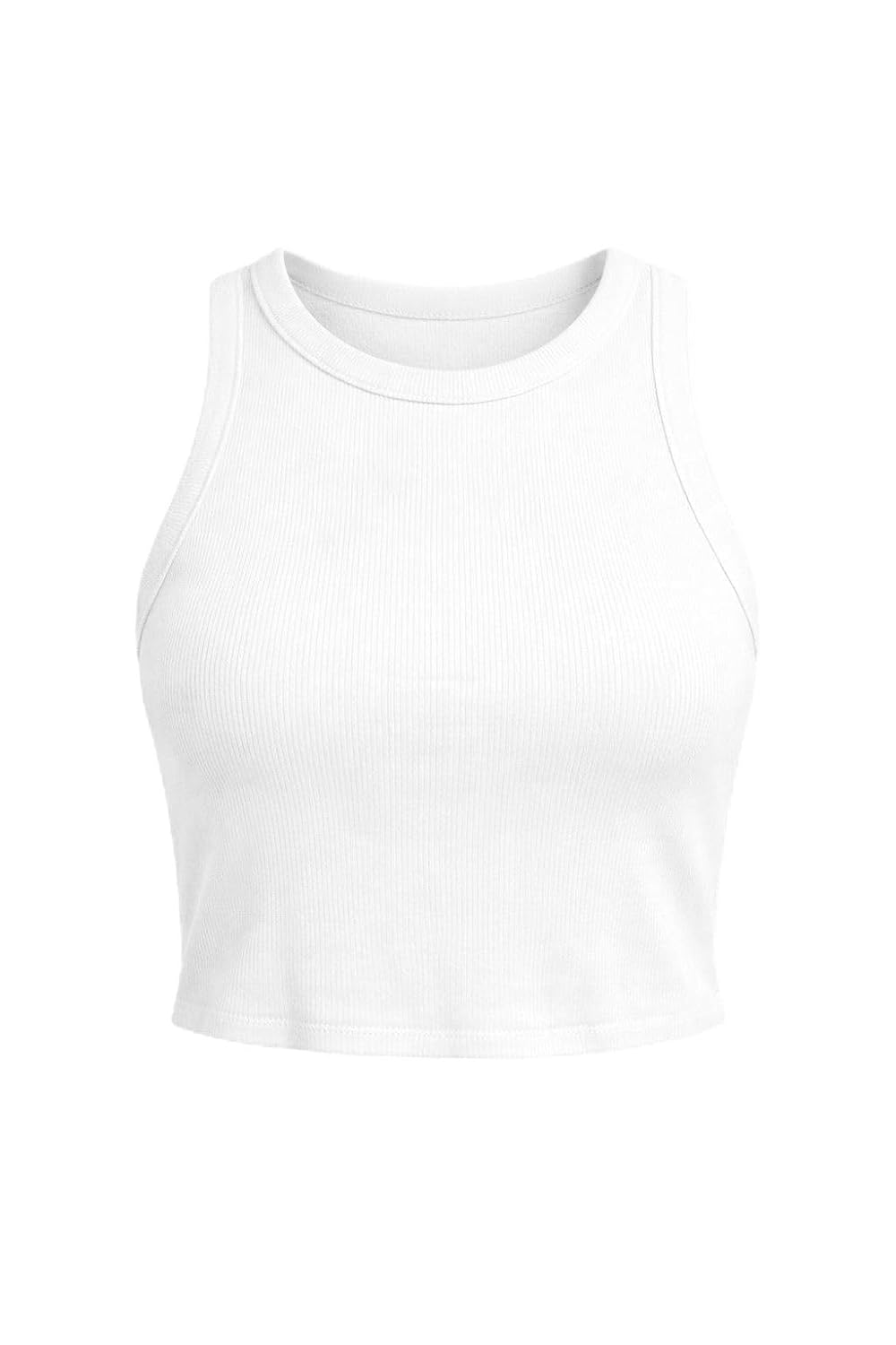 Women's Sleeveless Crop Top, Black Ribbed Tank Top, Summer Casual Fitted Free Size - Review, Price and Buying Guide