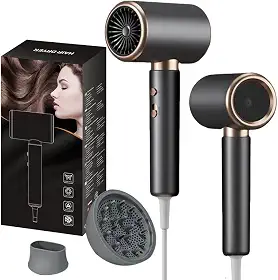 Secador de Cabelo Profissional 220V 2000W Turbo Ionic Silenciosoc com Difusor Pequeno Portátil para Viagens (220V+Difusor)