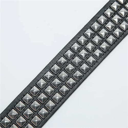 Punk Rivet Needle Buckle Male And Female Rock Pearl Leather Belt Dress Jeans4