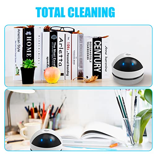 Sporway Mini Aspirapolvere Da Tavolo: Portatili Aspirabriciole Da Tavolo, Robot Aspirapolvere Da Tavolo, Usb Ricaricabile Mini Aspirapolvere Da Scrivania Per Casa, Scuola, Ufficio, Tastiera (Bianco-1) - 7