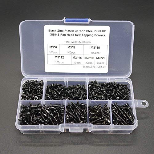 Tornillos autorroscantes Phillips cabeza pan M3 500 pcs miniatura 6
