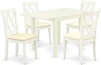 Vista 1 de East West Furniture NDCL5-LWH-C - Juego de mesa de comedor, color blanco lino