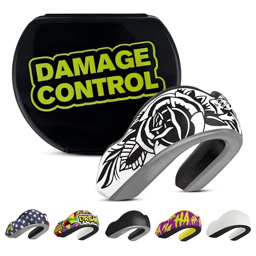 DAMAGE CONTROL Extreme Impact Mouth Guard â€“ Sports Mouthguard for Boxing, MMA, BJJ, Hockey, Rugby, Lacrosse, & More â€“ Mouthpiece for Teeth & Jaw Protection, for Youth & Adults (Adult, Blackarts)
