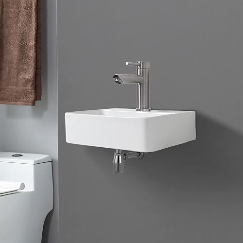 IBERGRIF White Ceramic Cloakroom Basin, 375 x 262 mm, Wall or Countertop - 3