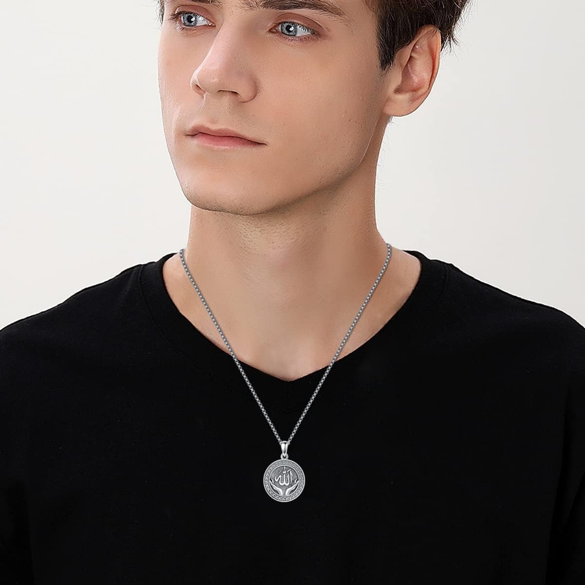 Collana Allah in argento sterling 925, collana con ciondolo musulmano arabo, gioielli religiosi musulmani Islam, regali per donne e uomini