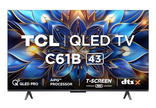TCL 108 cm (43 inches) 4K Ultra HD Smart QLED Google TV 43C61B (Black) TCL 108 cm (43 inches) 4K Ultra HD Smart QLED Google TV 43C61B (Black)