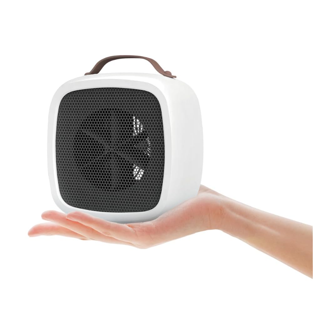Wonderlamp - Calefactor Portátil Tropico, 500W, Calentamiento Rápido en 3 Segundos, con Asa de Transporte y Apagado Automático, 14,2 x 10,1 x 14,1 cm (Blanco)