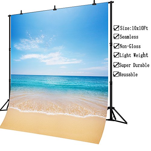 Dephoto Tropical Seaside Beach Ocean Backdrop Summer Hawaii Island Photography Background Boys Girls Portrait Holiday Party Banner Decoration Photo Studio Prop Pgt082B-10X10Ft #TOP4