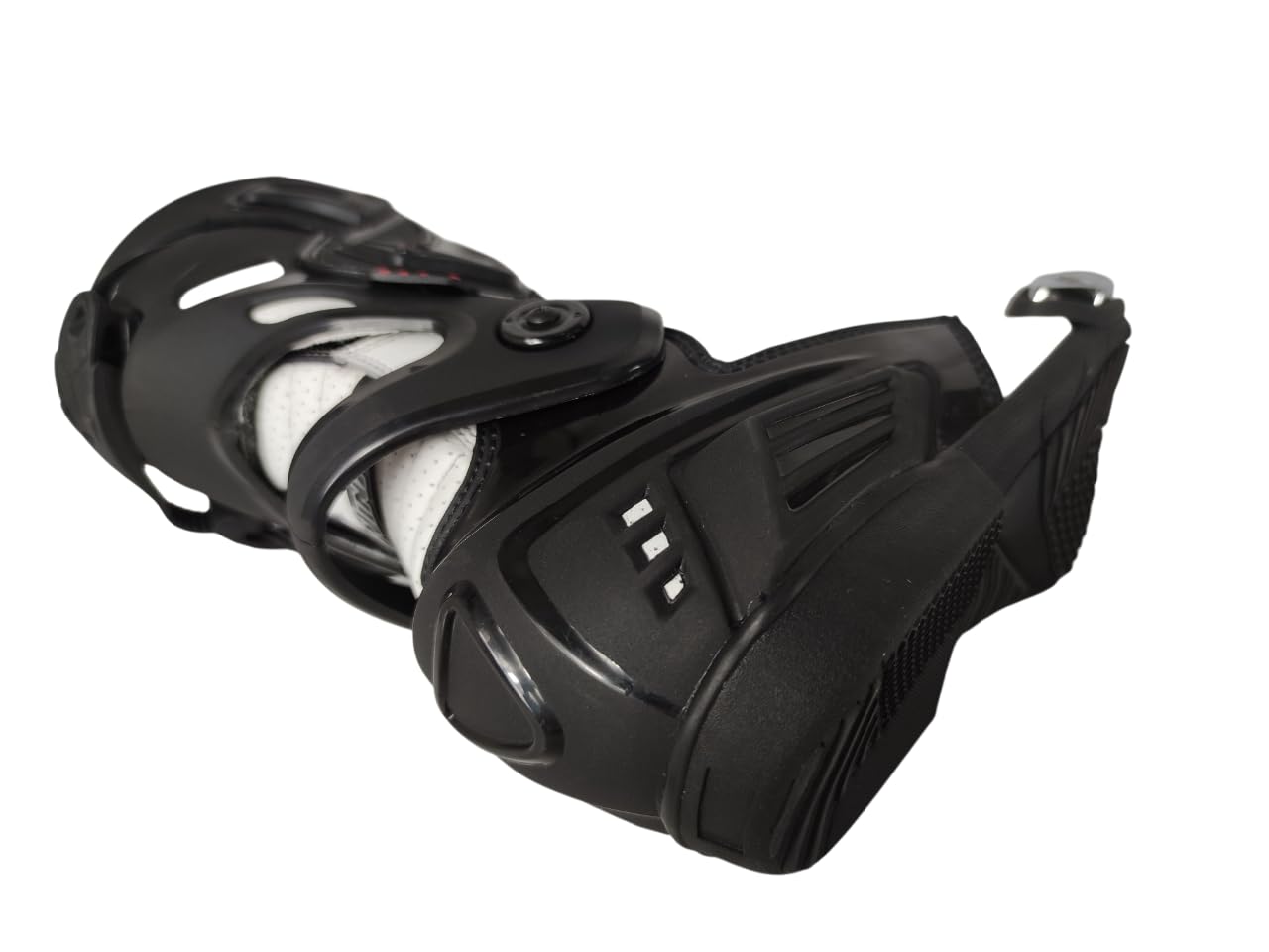WinNet Stivali stivaletti sportivi racing omologati CE calzature di pelle per moto con protezioni da turismo o pista (Bianco, Sistema Taglie Calzature EU, Adulto, Numero, Media, 43)