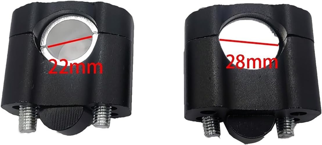 7/8" to 1 1/8" HandleBar Risers Mount Clamps Risers Adaptor for Dirt Pit Bike ATV Motorcycle (BLACK)