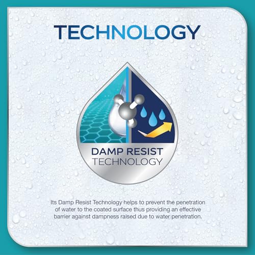 Image of Dulux Aquatech DampProtect 2-in-1 Basecoat - Heat Resistance Paint for Summer Cool Roof, Exterior Waterproofing for Walls & Terrace Roof, Crack Bridging, 10C Cooling, 8 Yr Warranty - 4 L