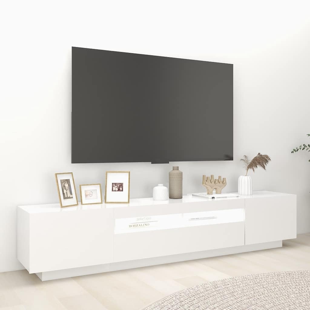 LED z oświetleniem RGB nowoczesny biały 200x35x40 cm