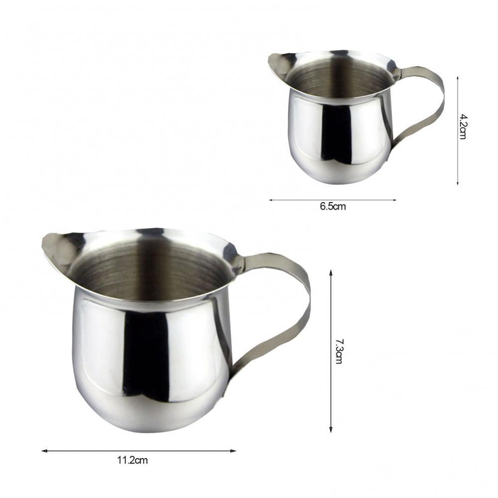 Jarras de leche acero inoxidable, jarras for espumar, jarra café, taza flores, cafetera, tazas expreso, 2 uds Para Barista Casero(150ml)