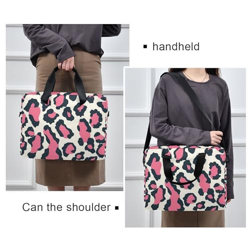 Maletín para portátil con estampado de leopardo rosa 13-15.6 pulg miniatura 2
