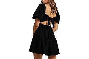Charming Summertime Mini Dress with Captivating Square Neckline and Flowing A-Line Silhouette