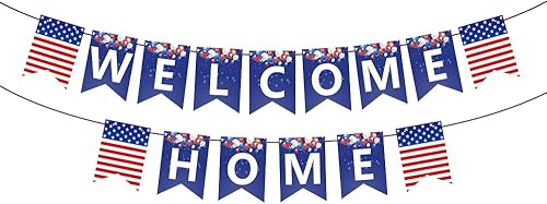 CupaPlay Cartel militar de bienvenida a casa, decoración con texto en inglés «We are So Proud of You» («We are So Proud of You») de arpillera