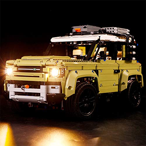 Vonado Led Lighting Kit for Land Rover Defenders Off-Roader Vehicle Technology Building Blocks, Building Bricks Toy Light Set for Gifts, Compatible for Lego 42110 Building Block Toys(Lights Only)