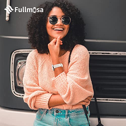 Image of Fullmosa Cross Leather Replacement Watch Strap 20mm Compatible for Samsung Galaxy Watch 5 40mm 44mm /Pro 45mm /Watch 4 40mm 44mm /Classic 46mm 42mm(2021) - White