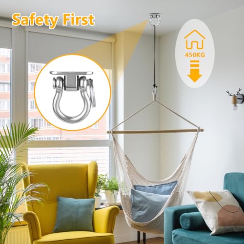 Awroutdoor Deckenhaken Schaukel, Schaukelhaken, aufhängung Haken mit Schraube für Beton Holz