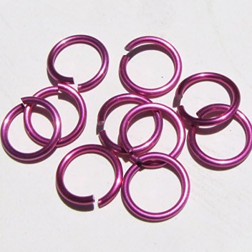 Pink Anodized Aluminum Jump Rings 150 1/4 16g Saw Cut