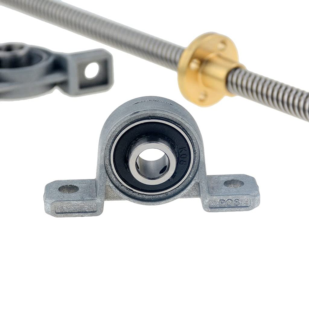1Set 3D-Drucker. CNC T8. Bleischraube 8 Mm Länge 100-800mm + Messing Kupfermutter + KP08. Lagerhalterung + Flexible Kupplung 8x8 (Color : Pitch 2mm Lead 8mm, Guide Length : 550mm)