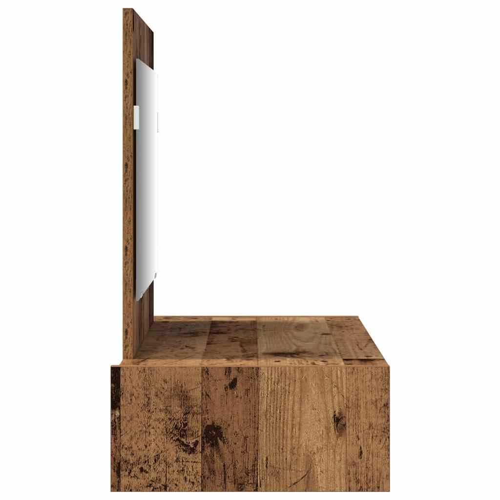 Schminktisch Holzwerkstoff Braun mit Schublade und Flachspiegel 83 x 40 x 70 cm moderner Kosmetiktisch mit Stauraum für Schlafzimmer und Beauty Zubehör