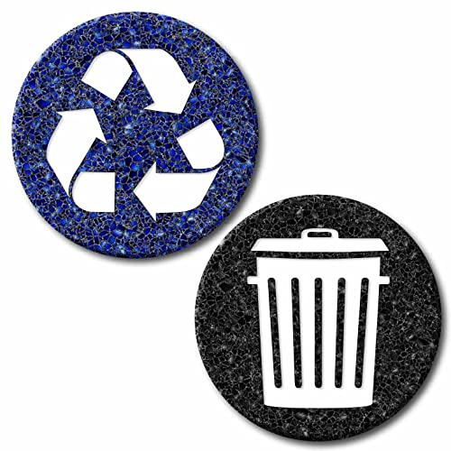 Autocollants Vinyle Recyclage Et Poubelle - Lot De 8 - Pour Tri Sélectif Et Organisation à La Maison Ou Au Bureau - 6