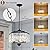 Yidelloc Modern Crystal Chandelier for Dining Room - Adjustable 5 Lights Black Farmhouse Pendant Light Fixture Hanging for Foyer Bedroom Living Room Hallway Kitchen
