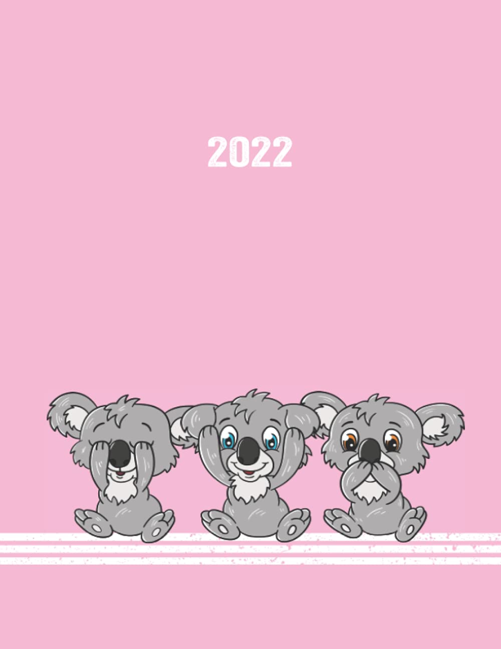 2022: Großer Buchkalender 2022 A4 I 400 Seiten I 1 Tag 1 Seite I Tagebuch I Terminkalender I Kalenderbuch I Design rosa Koalabärchen