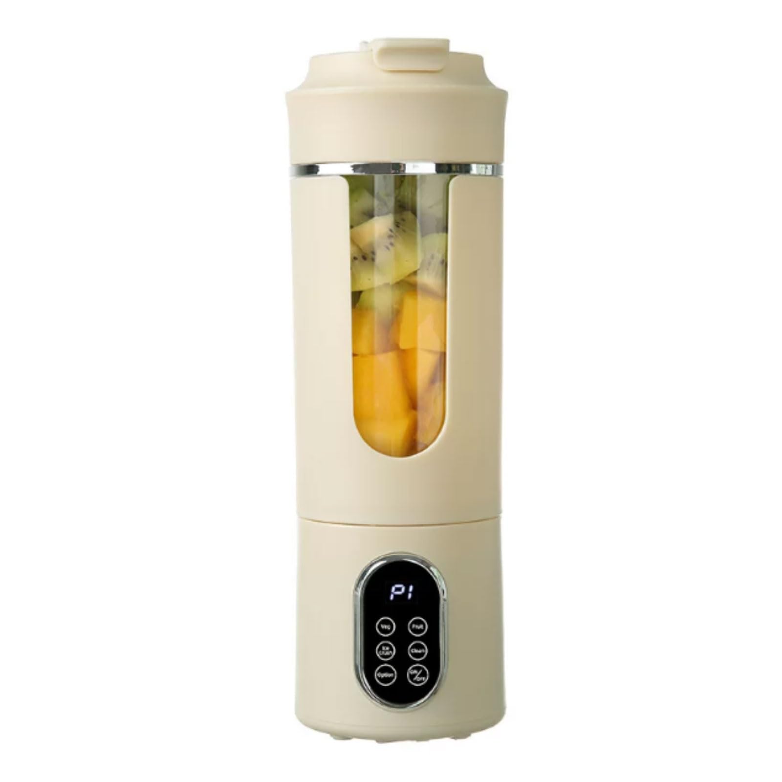 Senza fili Frullatore portatile in plastica 12 lame in acciaio inossidabile Frullatore ricaricabile di dimensioni personali for frullati, frullati di ghiaccio e succhi alta efficienza(Beige)