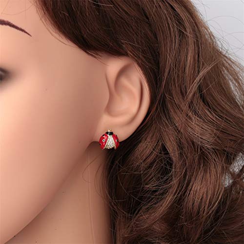 Ladybug Stud Earrings Bug Charm Costume Baby Black Spots Ladybird Jewelry Accessories For Women Teen Girl #TOP2