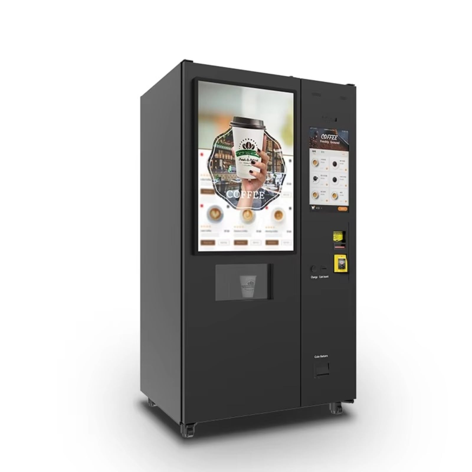 Distributore automatico di caffè, supporta il pagamento self-service delle monete e il pagamento mobile e offre 6 opzioni di gusto personalizzabili tra cui latte e cappuccino.
