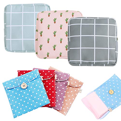 Sacs Rangement pour Serviettes Hygiéniques,Saijer 11pcs Portable Mini Porte-Monnaie Trousse de Maquillage Ldéal pour Voyager à L'extérieur Cover