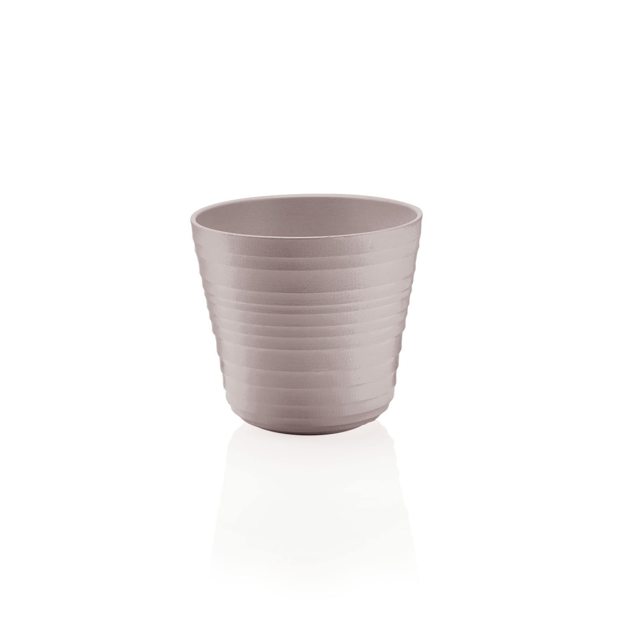 Guzzini - Tierra, Single Pot Holder, Recycled Plastic Vase - Taupe Grey