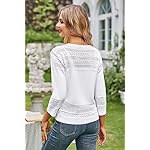 GRACE KARIN Women's 2025 Cropped Cardigan 3/4 Sleeve Lightweight Crochet Shrug Hollowed-Out Knit Sweater Tops - Image 3