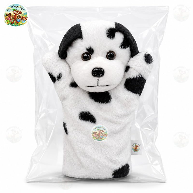 Image of Dalmatian Dog Puppet Soft Hand Puppet for Kids Role Play Storytelling Educational Toy
