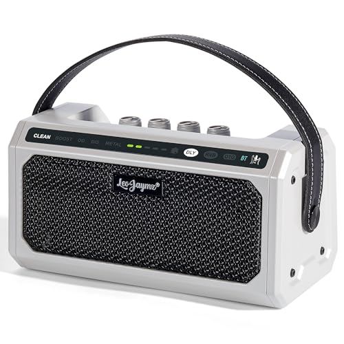 Leo Jaymz TG-08 - Amplificador de guitarra eléctrica portátil de 10 W con grabación directa OTG y BT...