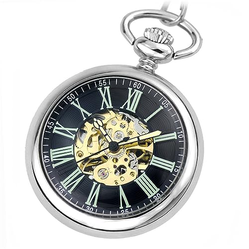 Reloj de bolsillo mecánico manual retro con diseño clásico vintage