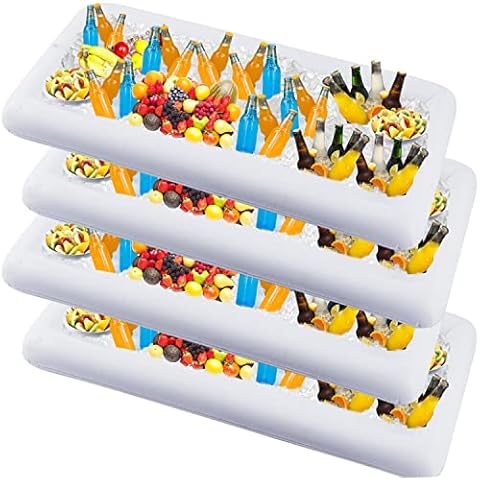 Zcaukya Inflatable Serving Bar, 4 Pack Ice Serving Buffet Salad Cooler, Salad Serving Sets Cover