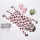 Panstar Cute Pink Leopard Bath Mat for Bathroom, Cute Cartoon Bath Mat Non Slip Animals Shaped Absor